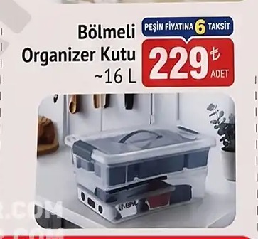 Bolmeli Organizer Kutu 16L Adet