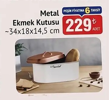 Metal Ekmek Kutusu 34X18X14,5 Cm