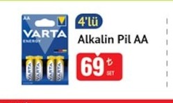 Varta Energy Alkalin Pil Aa 4'Lü