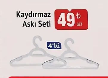 Kaydırmaz Askı Seti 4'Lü