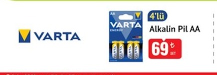 Varta Alkaline Pil Aa 4'Lü