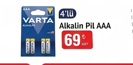 Varta Alkalin Pil Aaa 4'Lü