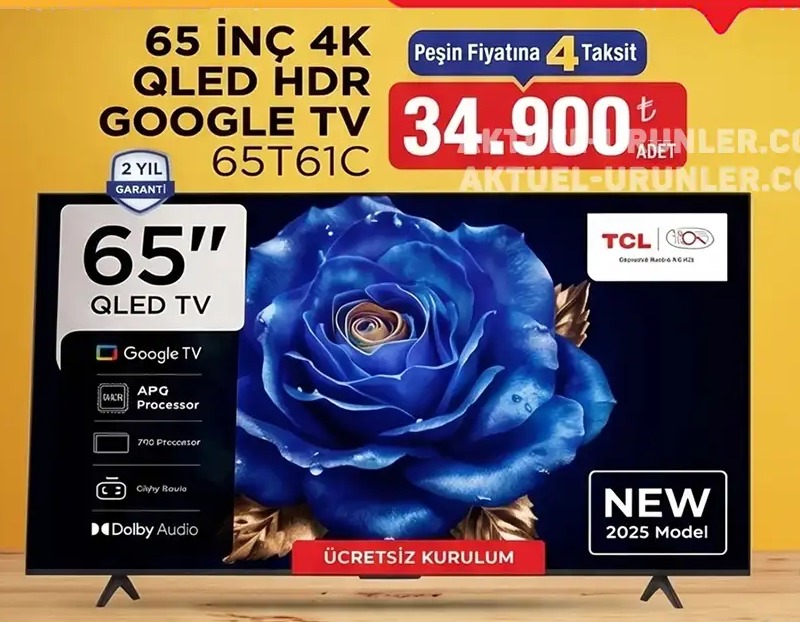 65 İnç 4K Qled Hdr Google Tv 65T61C
