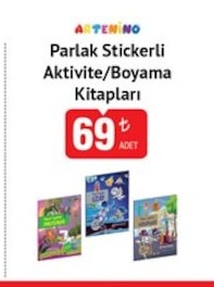 Artenino Parlak Stickerli Aktivite/Boyama Kitapları