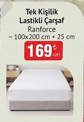 Tek Kişilik Lastikli Çarşaf Ranforce 1 Adet