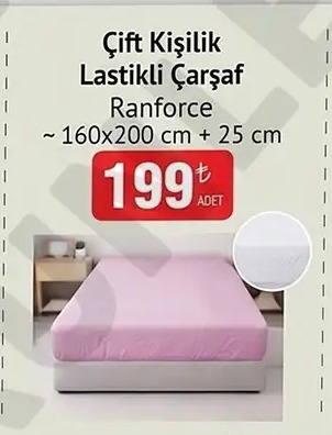 Çift Kişilik Lastikli Çarşaf Ranforce 1 Adet