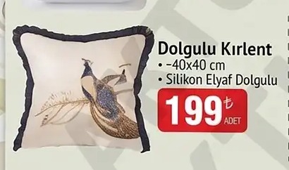 Dolululu Kırlent 40X40 Cm Silikon Elyaf Dolgulu