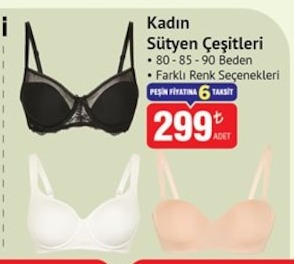 Kadın Sütyen Çeşitleri 80-85-90 Beden