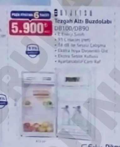 Tezgah Altı Buzdolabı Db100/Db90