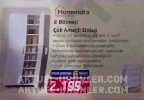 Homendra 8 Bolmeli Cok Amacli Dolap