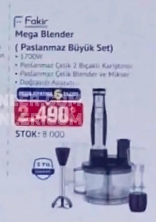 Fakir Mega Blender (Paslanmaz Buyuk Set)
