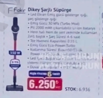 Fakir Dikey Sarjli Supurge