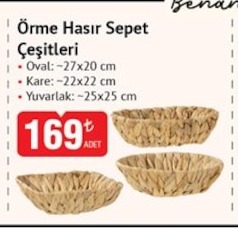 Örme Hasır Sepet Çeşitleri