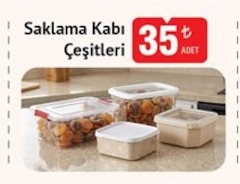 Saklama Kabı Çeşitleri 1 Adet