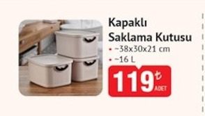 Kapalı Saklama Kutusu 38X30X21 Cm 16 L