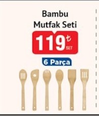 Bambu Mutfak Seti 6 Parça