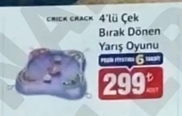 Crick Crack 4'Lü Çek Bırak Dönen Yarış Oyunu