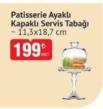 Patisserie Ayaklı Kapaklı Servis Tabağı