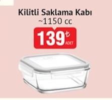 Kilitli Saklama Kabı 1150Cc