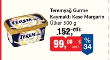 Teremyağ Gurme Kaymaklı Kase Margarin Ülker 500G