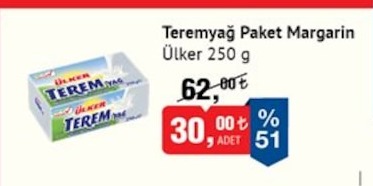 Teremyağ Paket Margarin Ülker 250G