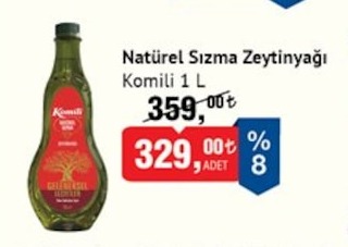 Natürel Sızma Zeytinyağı Komili 1L