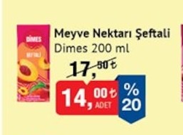Dimes Meyve Nektarı Şeftali 200Ml