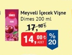 Meyveli İçecek Vişne Dimes 200 Ml