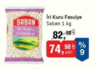 Saban İri Kuru Fasulye 1 Kg