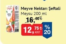 Meysu Meyve Nektarı Şeftali 200 Ml