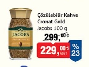 Jacobs Cronat Gold Çözülebilir Kahve 100 G