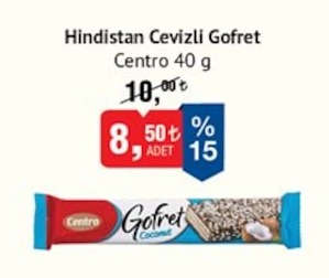 Centro Hindistan Cevizli Gofret 40G