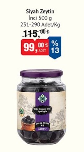 İnci Siyah Zeytin 500G