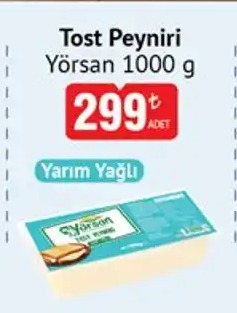 Tost Peyniri Yörsan 1000 G