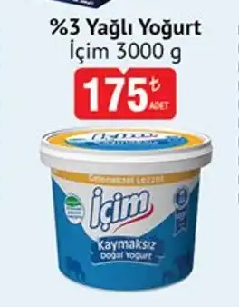 İçim %3 Yağlı Yoğurt 3000G