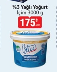 İçim %3 Yağlı Yoğurt 3000 G