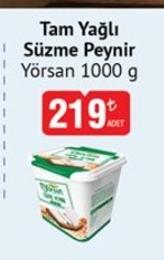 Tam Yağlı Süzme Peynir Yörsan 1000 G