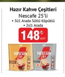 Nescafe Hazır Kahve Çeşitleri 25'Li