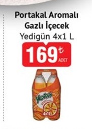 Yedigün Portakal Aromalı Gazlı İçecek 4X1 L