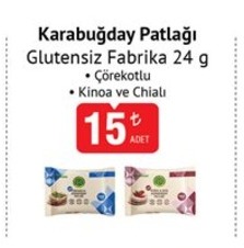 Fabrika Karabuğday Patlaği Glutensiz Çörekotlu Kinoa Ve Chiali 24 G