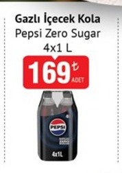 Pepsi Zero Sugar Gazlı İçecek Kola 4X1 L