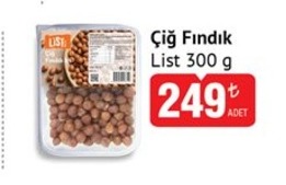 List Çiğ Fındık 300G