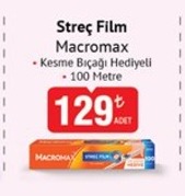 Streç Film Macromax Kesme Bıçağı Hediyeli 100 Metre