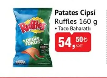 Patates Cipsi Ruffles 160 G Taco Baharatli