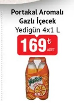 Portakal Aromali Gazli Içecek Yedigün 4X1 L