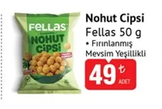 Nohut Cipsi Fellas 50G Fırınlanmış Mevsim Yeşillikli