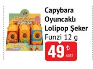 Capybara Oyuncaklı Lolipop Şeker Funzi 12G