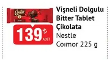 Vişneli Dolgulu Bitter Tablet Çikolata Nestle Coimo 225 G