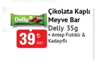 Çikolata Kaplı Meyve Bar Delly 35G Antep Fıstıklı & Kadayıflı