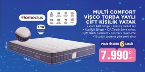 Homedius Multi Comfort Visco Torba Yayli Cift Kisilik Yatak